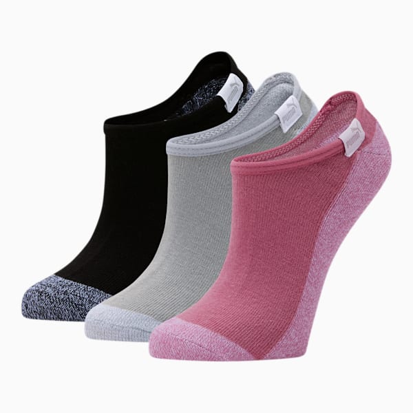 Women's No Show Socks [3 Pack], PINK, extralarge